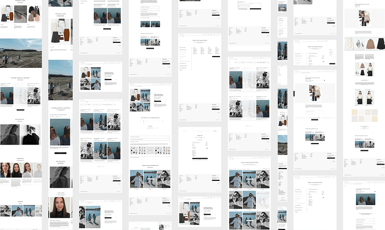 Kompletny projekt UX/UI sklepu internetowego przygotowany przez Stellar.Creative_ obejmujący makiety i widoki e-commerce.